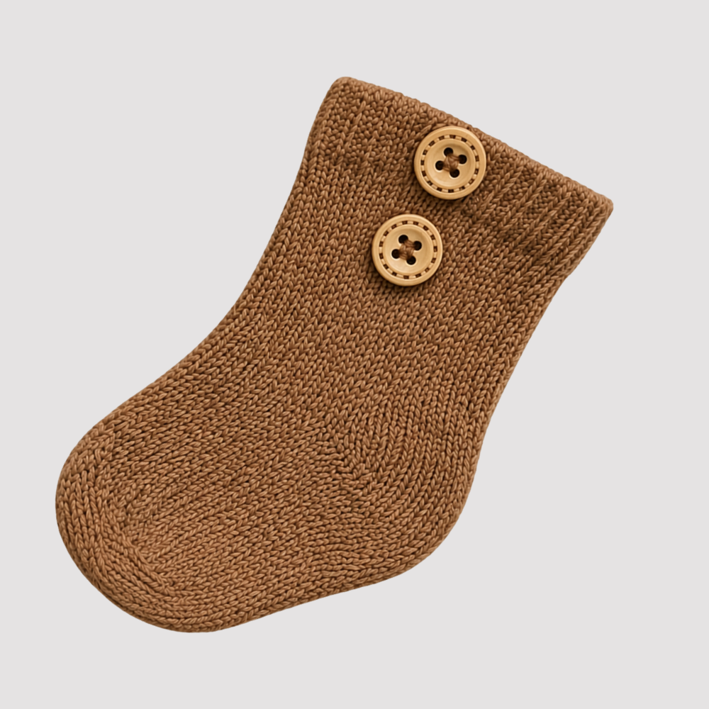 Meia Bebê Buttons Brown