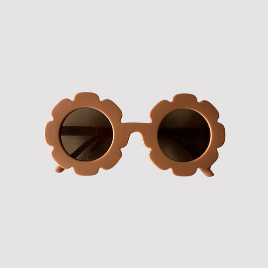 Óculos De Sol Para Bebe Retrô Flowers TerraCota Proteção Uv