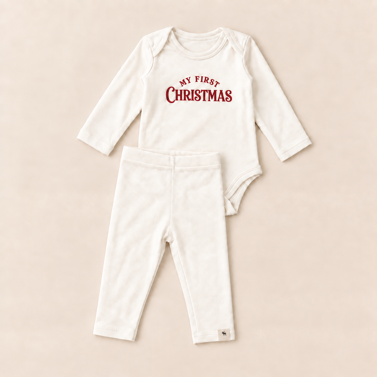Conjunto Baby My First Christmas Off White