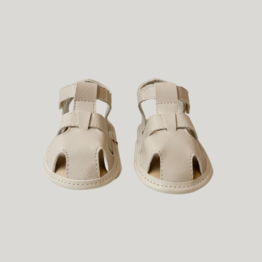 Sandalia Bebê Couro Ecológico Bege