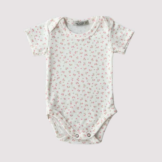 Body Bebê Floral Rosa