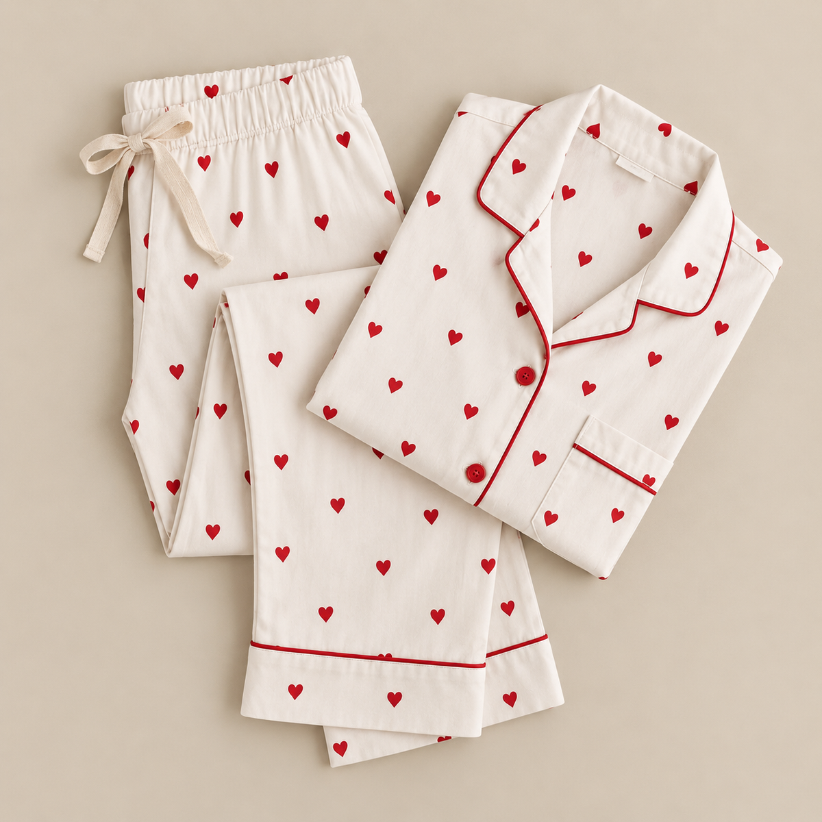 Pijama Feminino Curto Aberto Margot Amour Vermelho