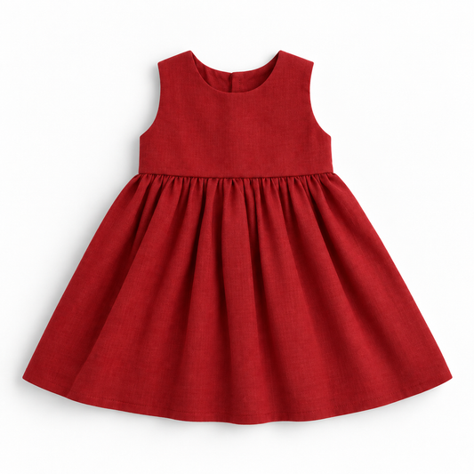 Vestido Infantil Linho Cloe Vermelho