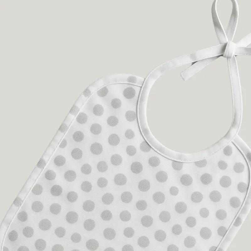 Babador Bebe Impermeavel Algodao Minimal Cinza