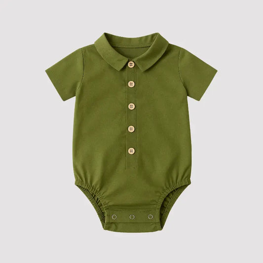 Body Bebê Social Algodão Confort Verde Musgo