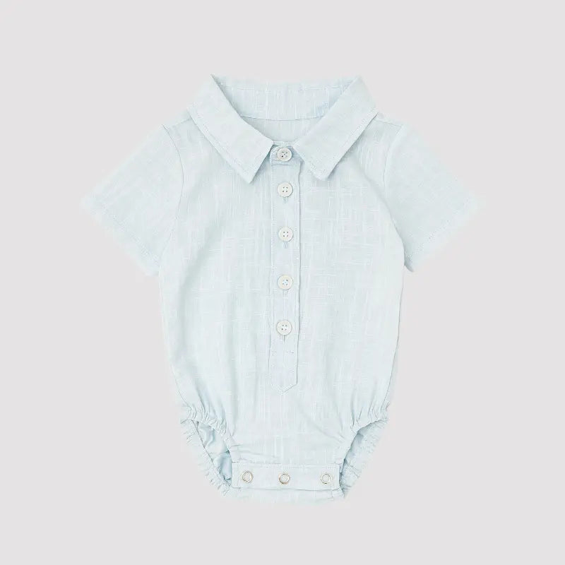 Body Bebê Social Joseph Algodão Azul