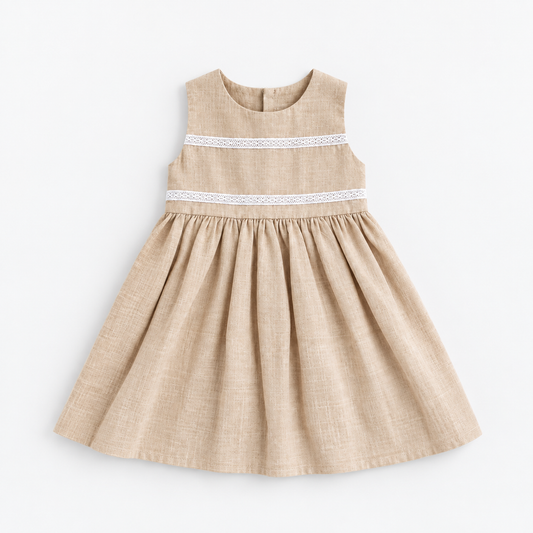 Vestido Infantil Algodão Mavie Caramel