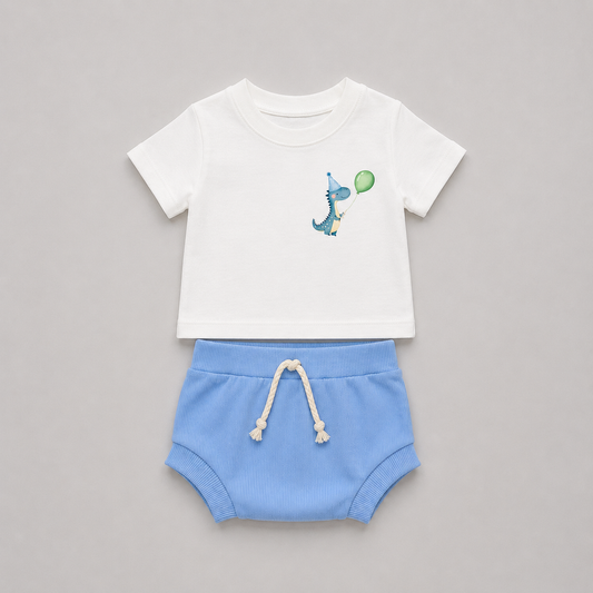 Conjunto Bebê Dino Party Azul