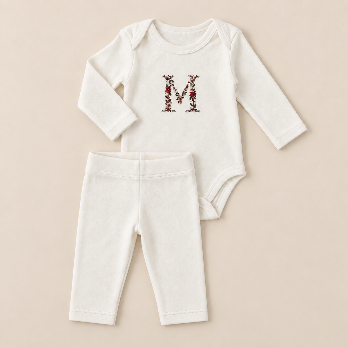 Conjunto Baby Memórias Off White - Letra Personalizada