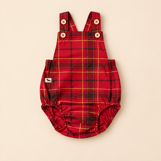 Romper Bebê Vintage Christmas Red