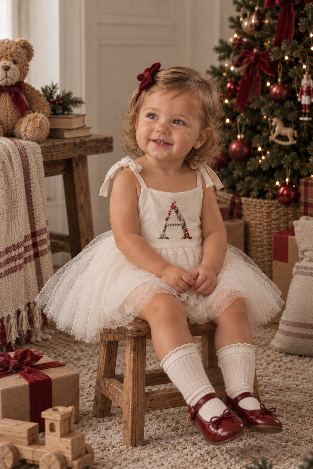 Vestido Body Tule Off White - Letra Personalizada