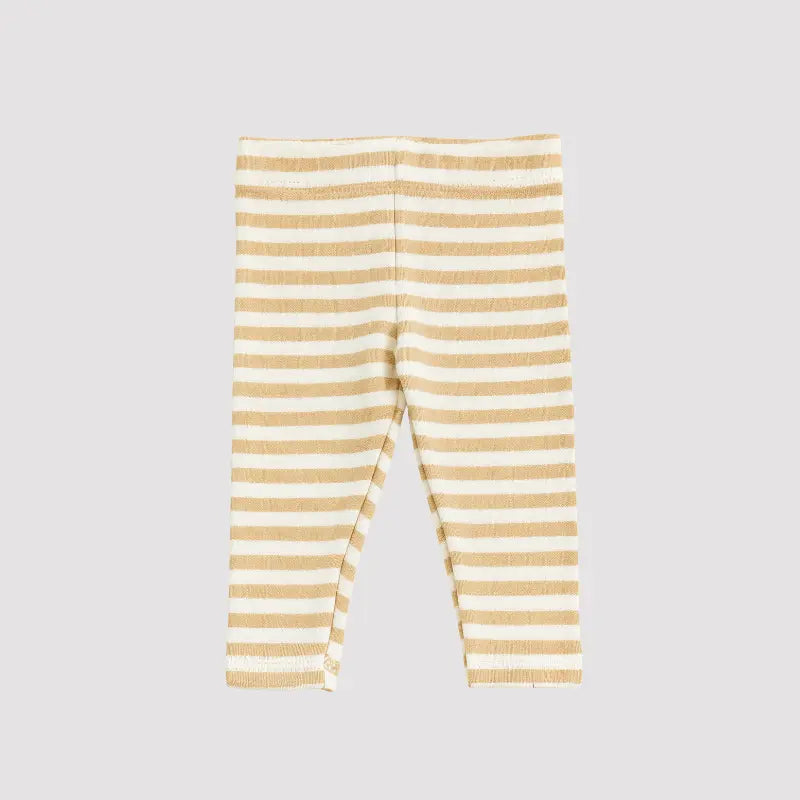 Calça Bebê Unissex Listras Bege