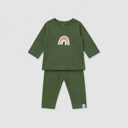 Conjunto Algodão Rainbow Green Longo