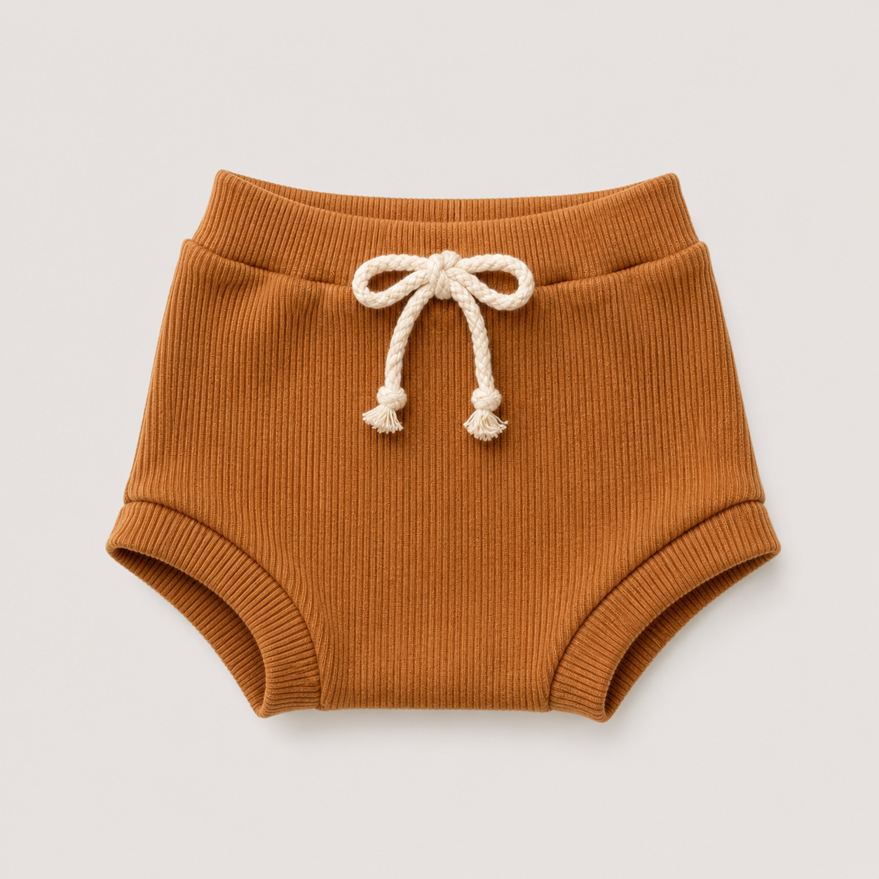 Cubrepañal para bebé con canalé de caramelo