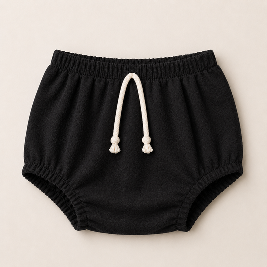 Black Linen Baby Diaper Cover