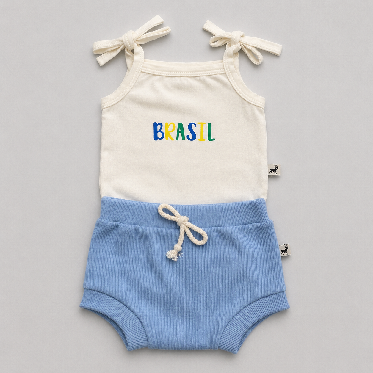 Kit 2 peças Menina Brasileirinha Off White