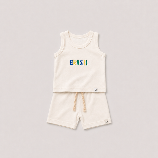 Conjunto Brasil Regatinha Off White