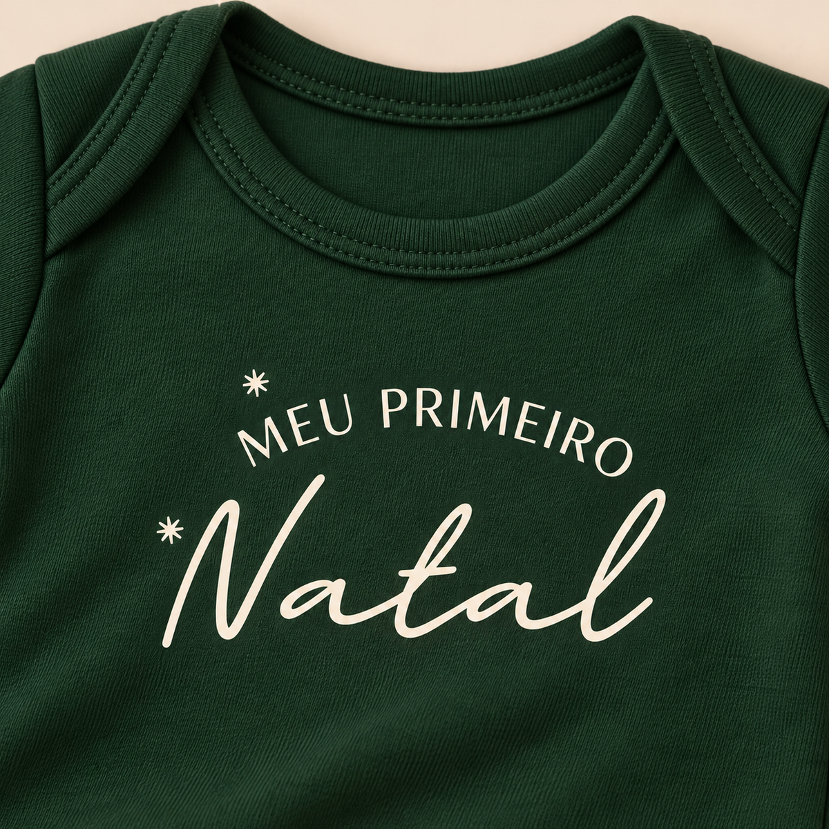 Conjunto Bebê Algodão Meu Primeiro Natal Curto Verde