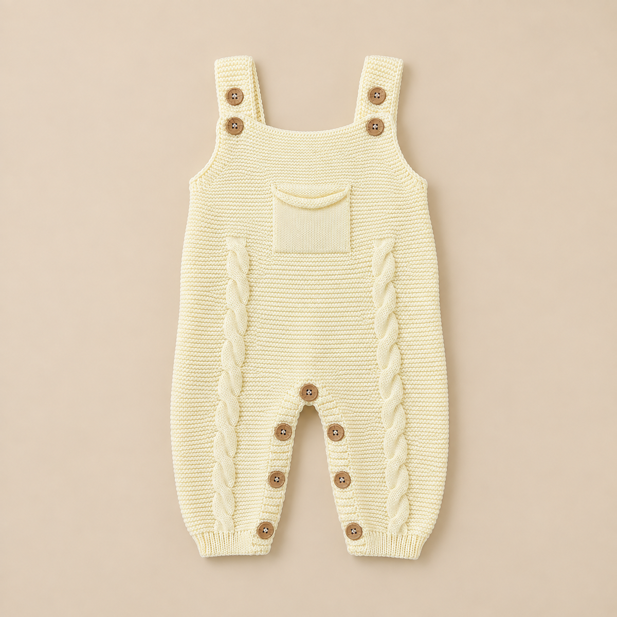 Mono de tricot amarillo dulce para bebé