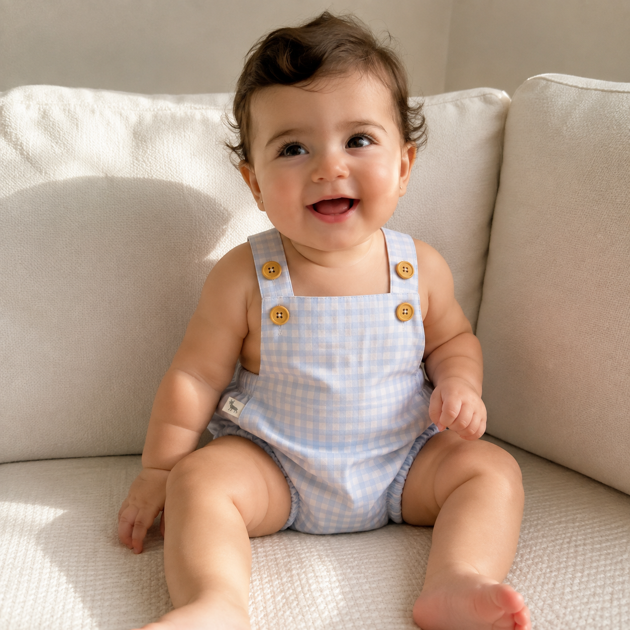 Pelele de bebé unisex de ajedrez azul