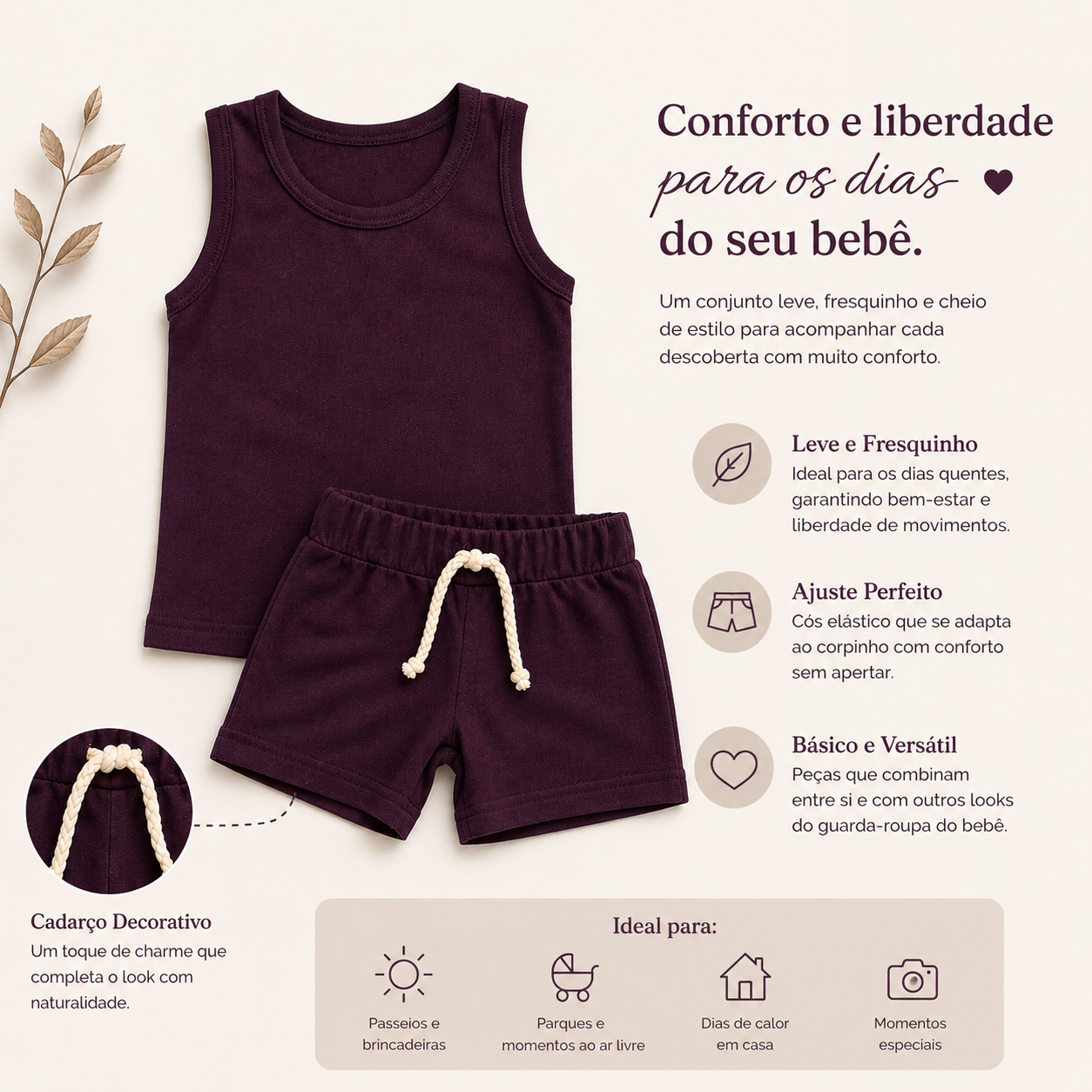 Conjunto Bebê Ollie Verão Açai