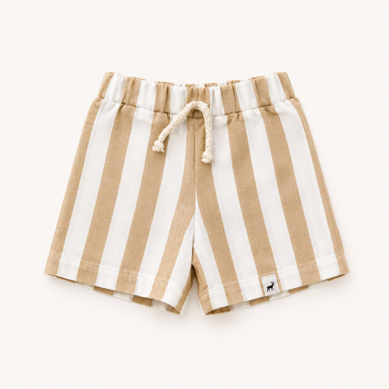Short Bebê Linho Beach Listras Caqui