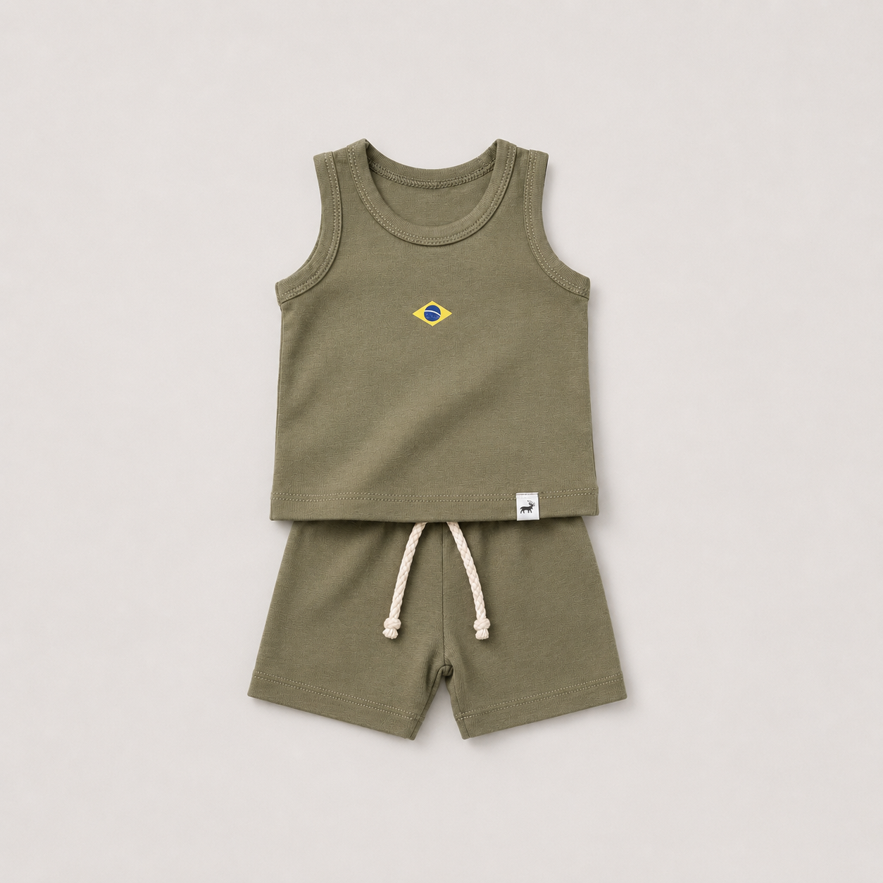 Conjunto Brasil Regatinha Musgo
