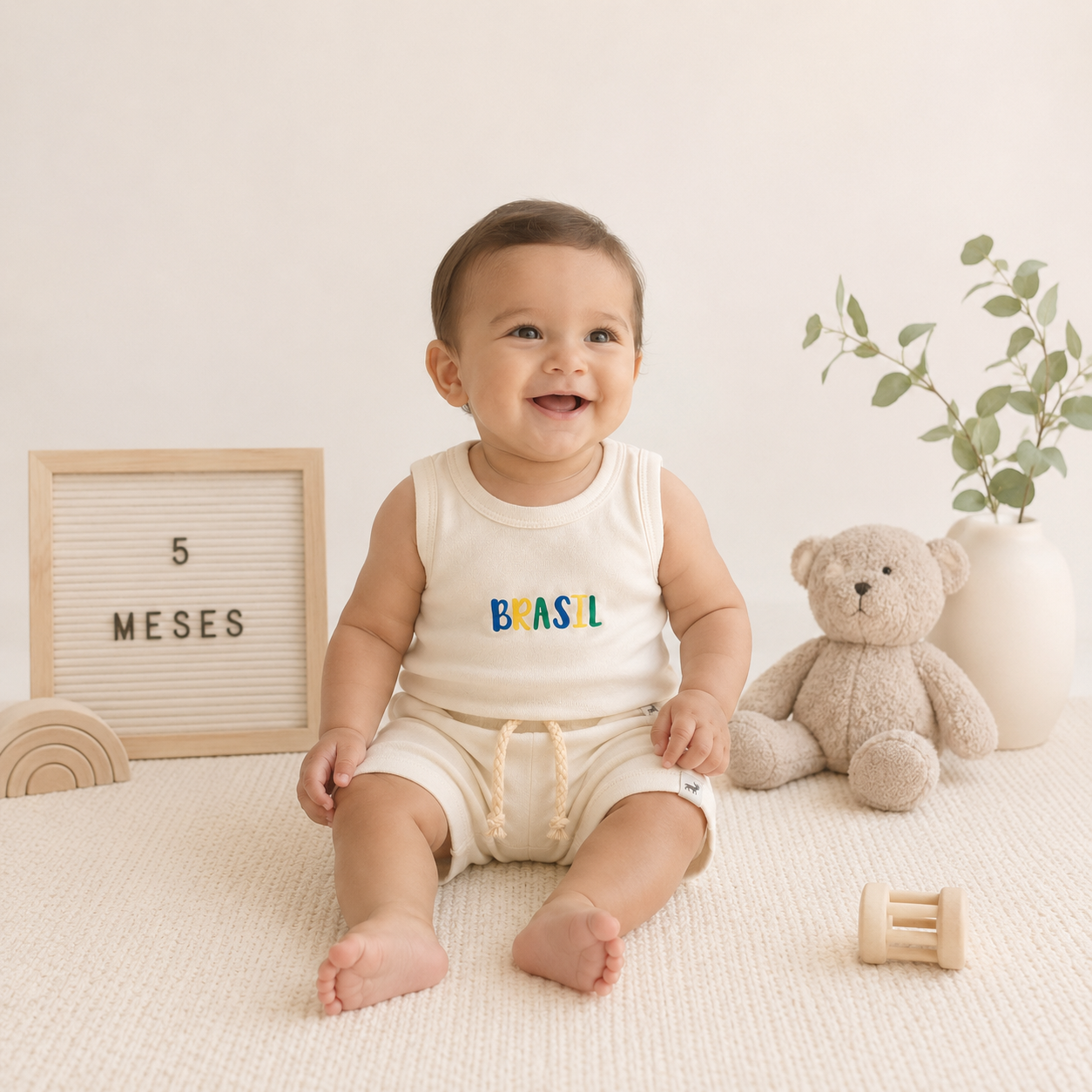 Conjunto Brasil Regatinha Off White