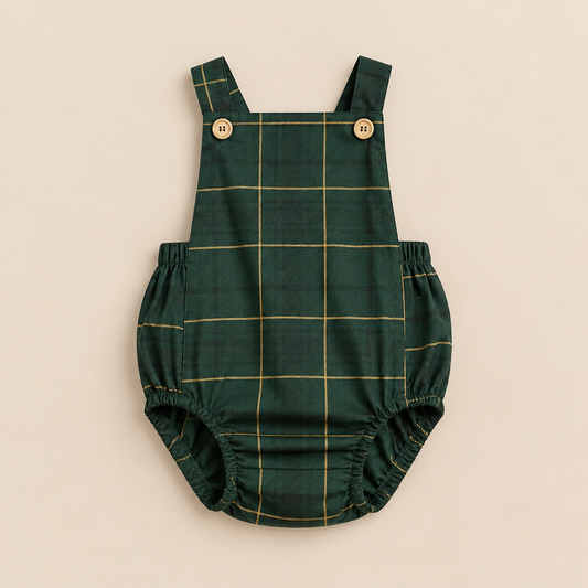 Romper Bebê Vintage Christmas Green