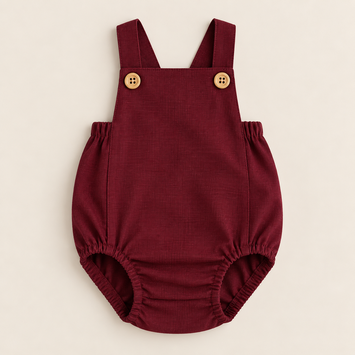 Romper Bebê Tradicional Linho Bordo