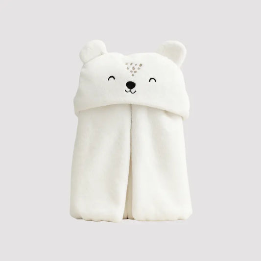 Cobertor Bebe Com Capuz Bear Off White