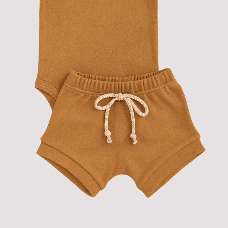 Conjunto Bebe Algodao Organic Caramelo Curto