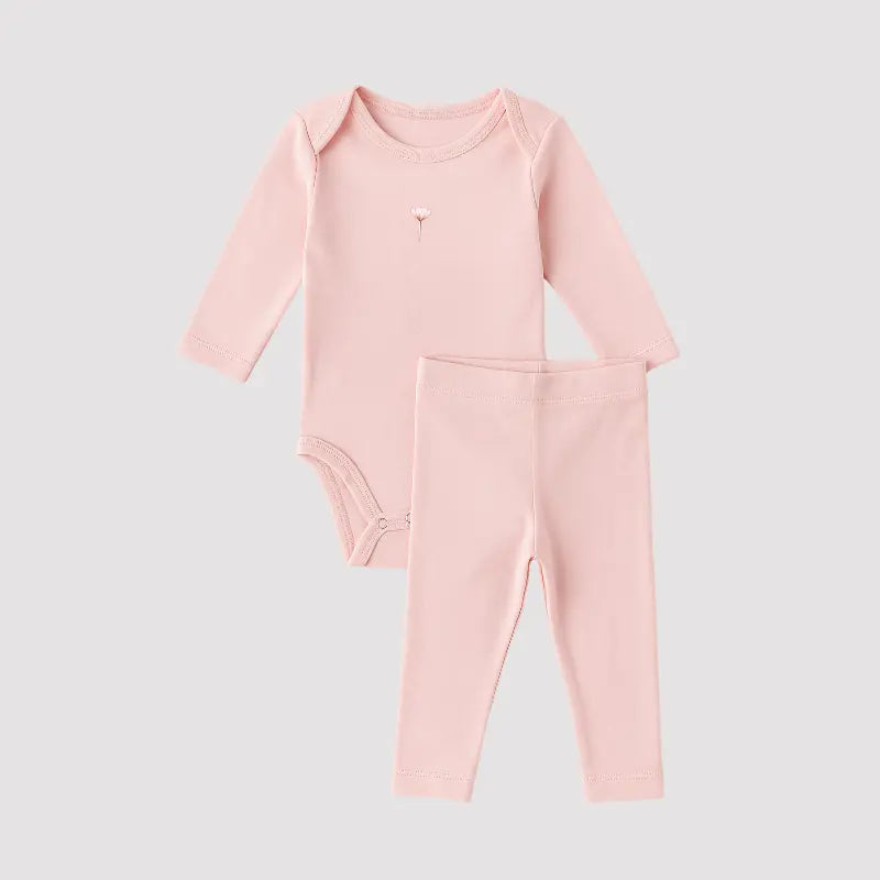 Conjunto Bebe Algodao Organic Flower Rosa