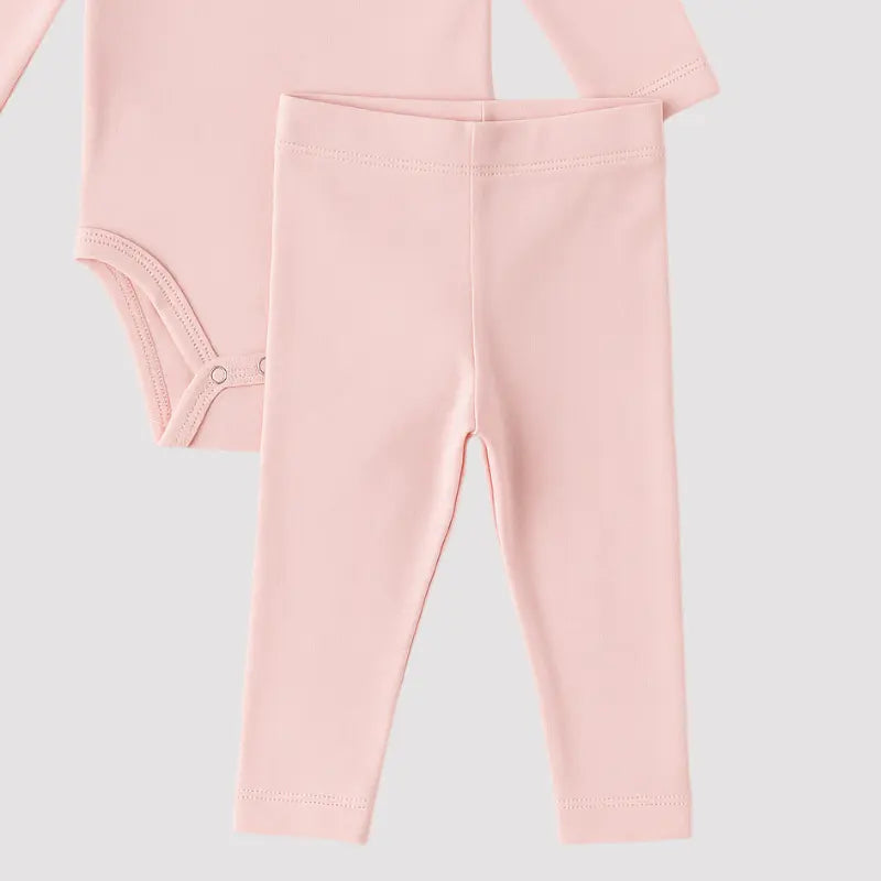 Conjunto Bebe Algodao Organic Flower Rosa