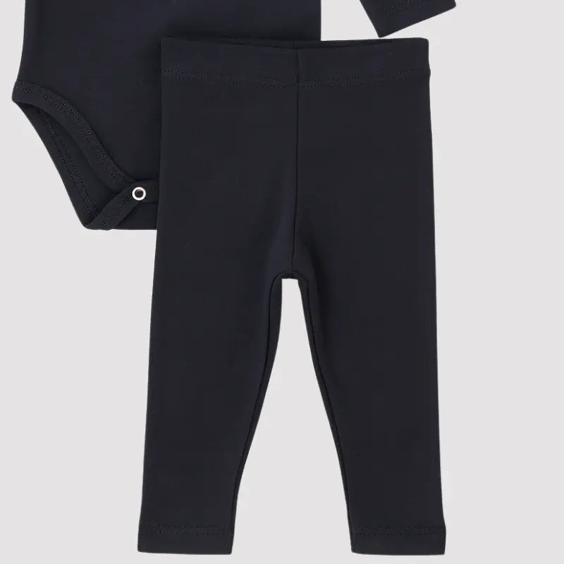 Conjunto Bebe Algodao Organic Hello Mundo Black