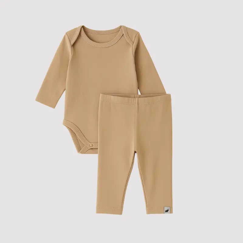 Conjunto Bebê Algodão Organic Longo Bege