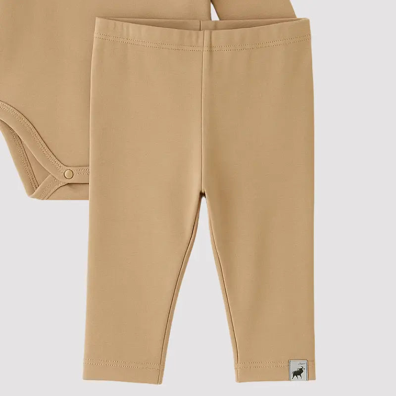 Conjunto Bebê Algodão Organic Longo Bege menino ou menina 