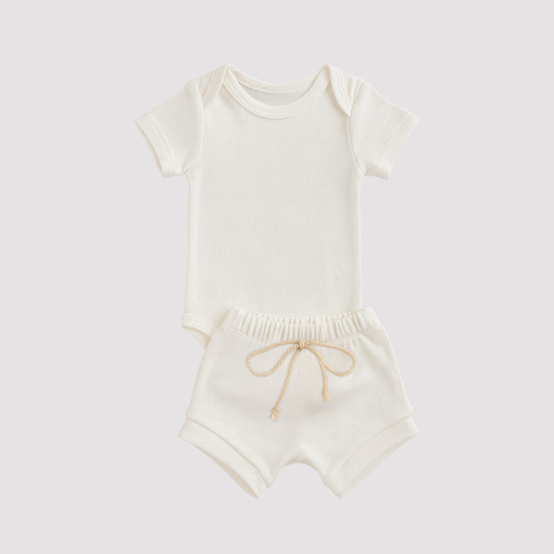 Conjunto Bebe Algodao Organic Off White Curto