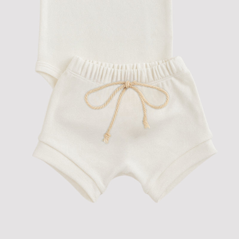 Conjunto Bebe Algodao Organic Off White Curto