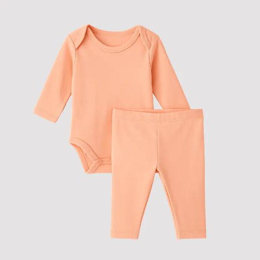 Conjunto Bebê Algodão Orgânic Salmão