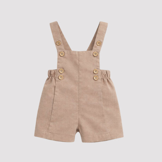 Jardineira Infantil Bebê Unissex Linho Brow