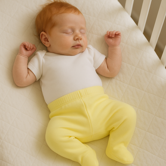 Calça Bebê Algodão Com Pezinho Amarelo
