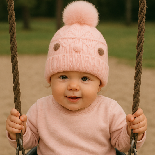 Touca Bebê Menina Cut Salmão