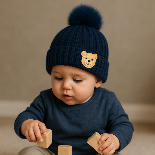 Touca Bebê Bear Bordado Marinho