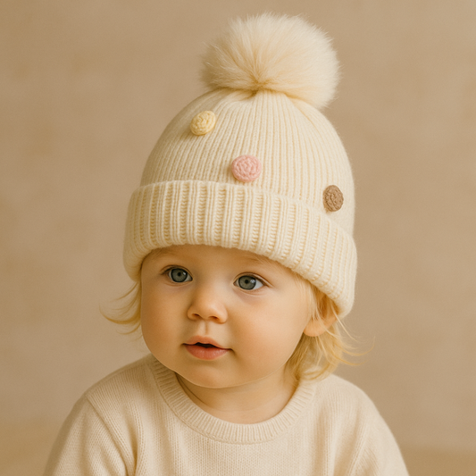Touca Bebê Menina Cut Beige