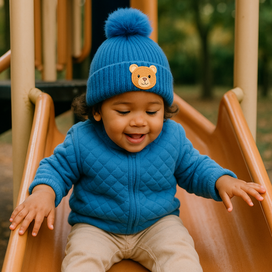 Touca Bebê Bear Bordado Blue
