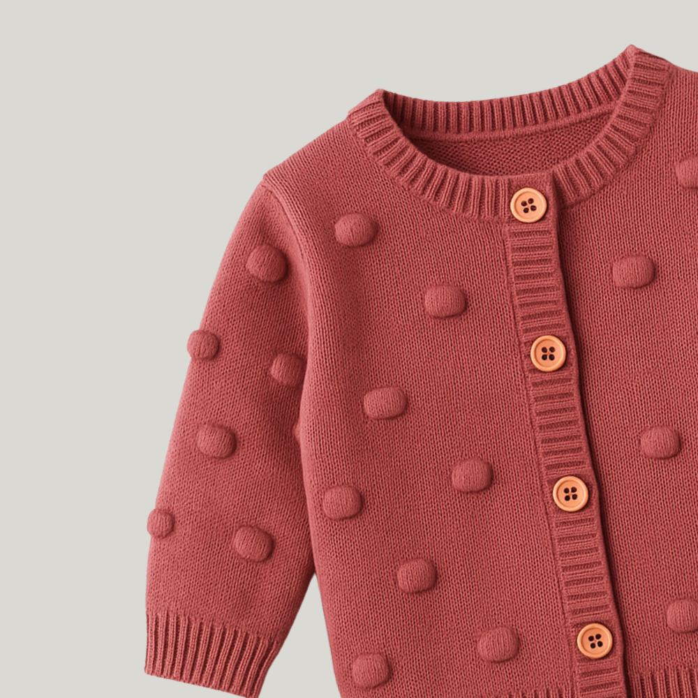 Cardigan Bebê Tricot Fucsia
