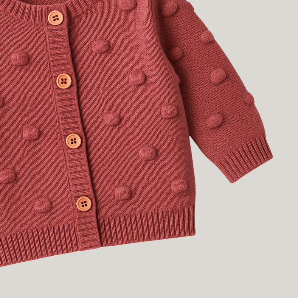 Cardigan Bebê Tricot Fucsia