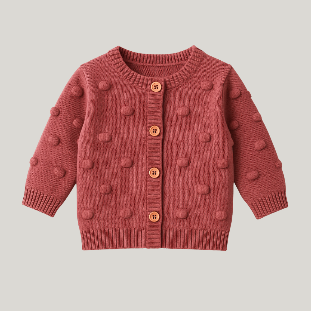 Cardigan Bebê Tricot Fucsia