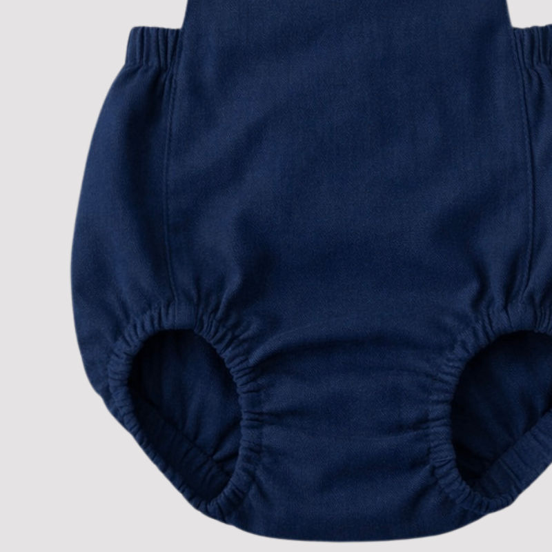 Romper Bebê Tradicional Linho Marinho